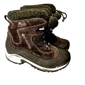 Columbia Bugaboot Boots youth Girls 4 Brown suede Waterproof winter snow